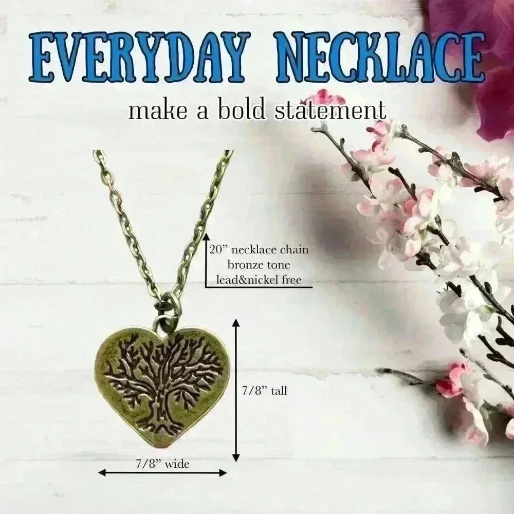 Tree of life necklace quirky heart jewelry - Picture 4 of 10